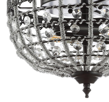 Anita 12.25" Low Ceiling Metal/Acrylic LED Flush Mount - JONATHAN Y